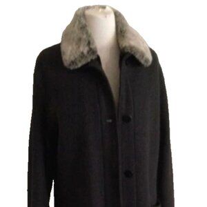 PAR HILARY Studio Design Women's Warm Winter OVERCOAT 100% Wool Dark Grey Sz 4-6